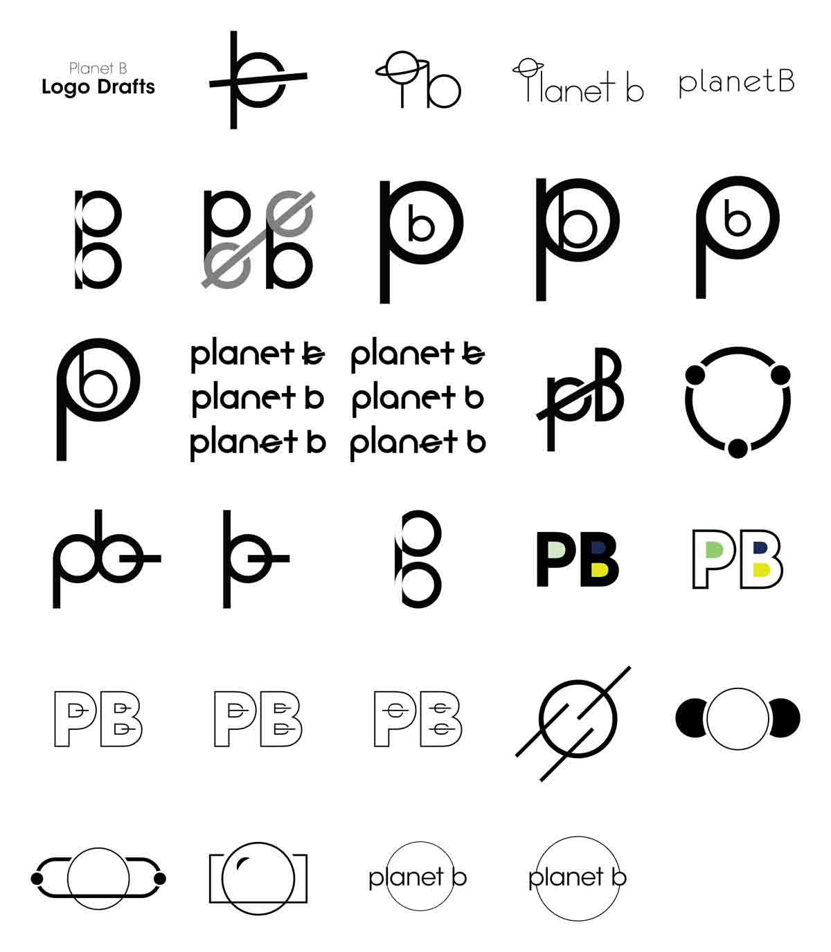 Planet B Logo Drafts