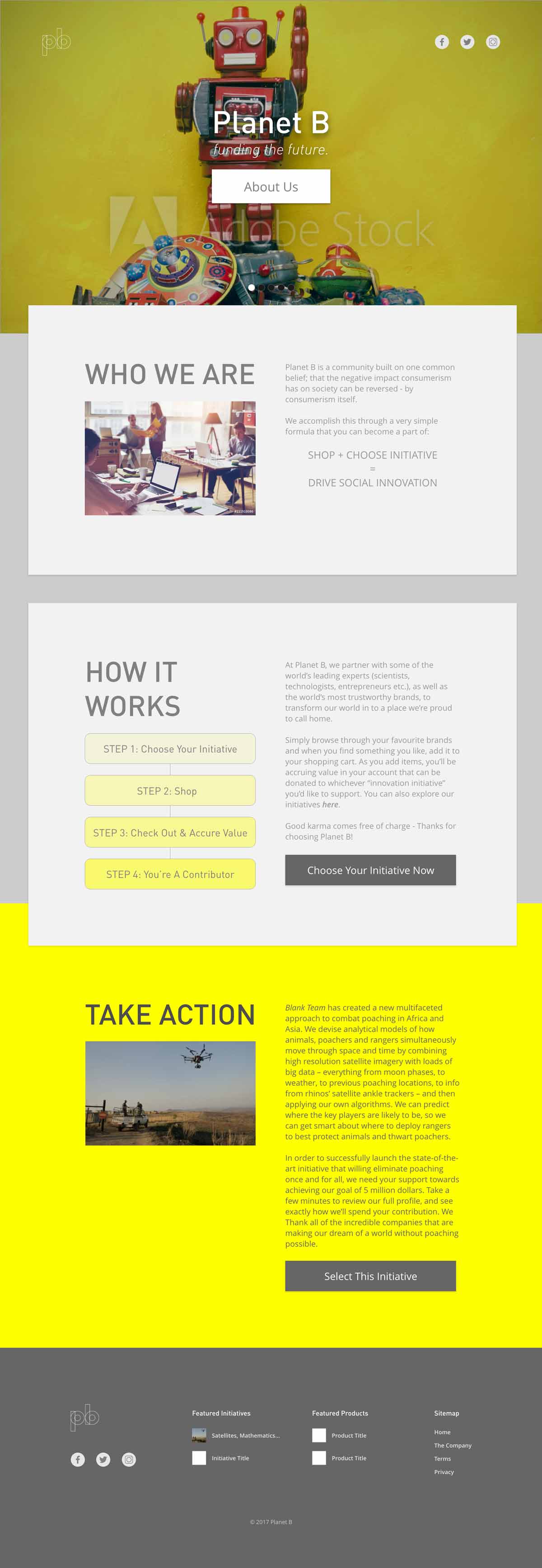 Planet B Website Design Mockup Draft - Impact